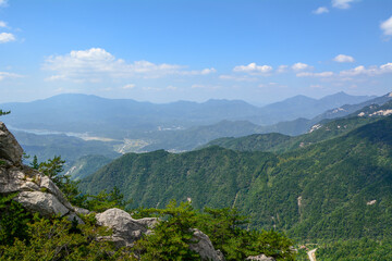 Naklejka na ściany i meble Summer Scenery of Heaven Village National Geological Park in Hubei, China