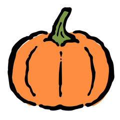 Illustration of Pumpkin: Illustration like hand drawn illustration with ink and brush