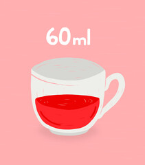 60 ml loss of blood during period cup illustration