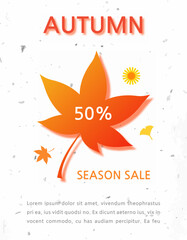Autumn seasonal background frame with falling autumn leaves.Vector autumn illustration.
