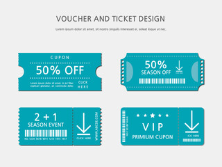 ticket or voucher vector template design
