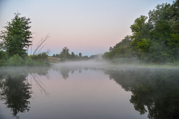 Obraz na płótnie Canvas morning on the river