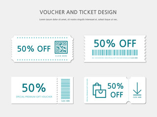 ticket or voucher vector template design
