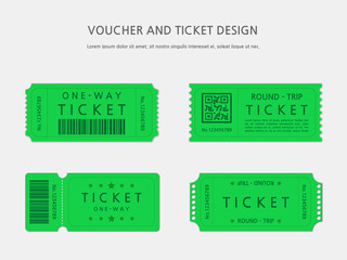 ticket or voucher vector template design
