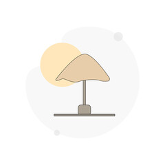 Sun Umbrella isolated vector flat illustration