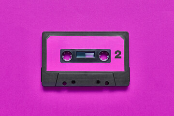 80s cassette tape isolated on a colored background part two