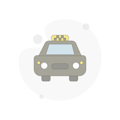 taxi car isolated vector flat illustration on white