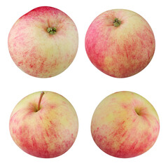rustic apple isolated on white background with clipping path.