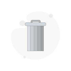 Trash can isolated vector flat illustration on white