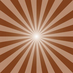 Dark orange sunburst recto backdrop. Rectangular sun rays background. Strips vector illustration. Clay orange sunbeam background design for various purposes.