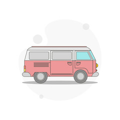mini van isolated vector flat illustration on white