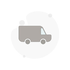 Delivery icon, van isolated vector flat illustration on white