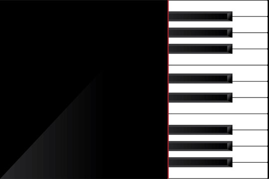 黒いピアノ鍵盤のイメージ black piano music concept image illustration