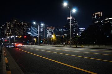 Fototapeta na wymiar Beautiful night view in the big city, Tokyo, Japan.