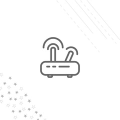 Wi-Fi router isolated line icon for web and mobile