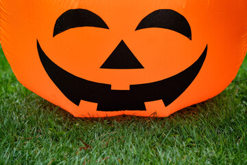 Happy Halloween decoration festival background concept. Face of jack on lantern