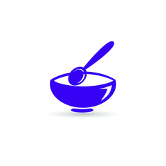 bowl with spoon vector isolate on white background