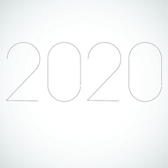 New year 2020. Halftone dots in linear form .vector