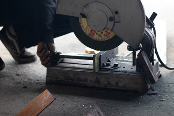 Worker,welding in a car factory with sparks, manufacturing, industry