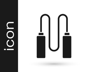 Grey Jump rope icon isolated on white background. Skipping rope. Sport equipment. Vector Illustration.