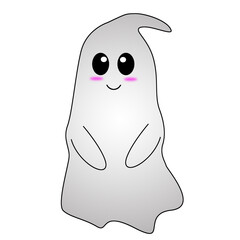Ghost Illustration Character on Halloween on white background