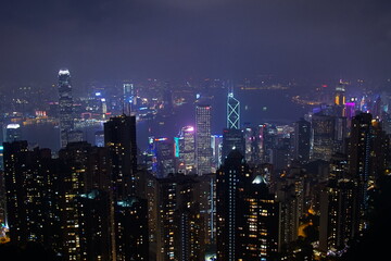Plakat skyline of Hong Kong from Victoria Peak. Hong Kong