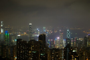 Fototapeta na wymiar skyline of Hong Kong from Victoria Peak. Hong Kong