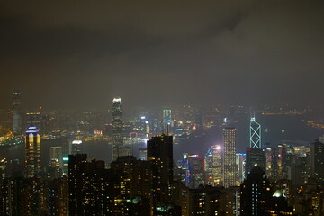 Fototapeta na wymiar skyline of Hong Kong from Victoria Peak. Hong Kong
