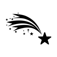stars icons. Comet tail or star trail vector isolated on white background