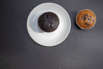 chocolate cupcakes on a plate