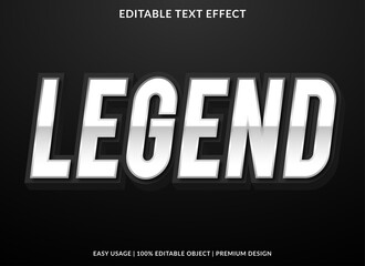 legend text effect template with sans style and bold concept use for business logo or product brand