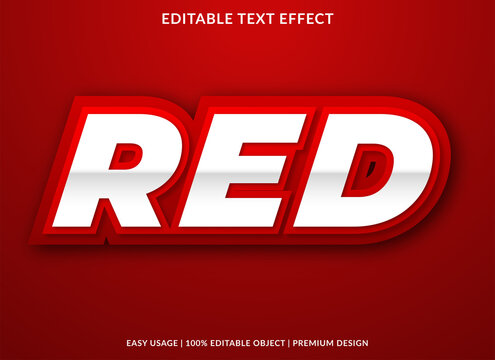 red text effect template with abstract style and bold concept use for business logo or product brand