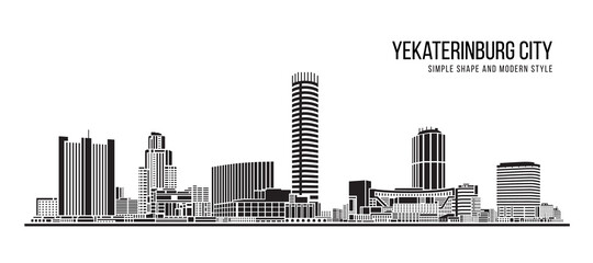 Cityscape Building Abstract shape and modern style art Vector design - Yekaterinburg city (russia)