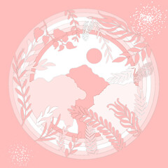 Paper illustration abstract landscape