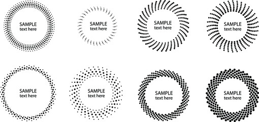 Radial halftone dots in Circle Form for comic books . fireworks Explosion background . Vector Illustration . Starburst
 round Logo . Circular Design element . Abstract Geometric star rays . Sunburst .