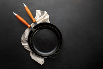 Kitchen utensils culinary concept, top down view, copy space for a text © Fattyplace
