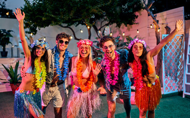 Friends partying together