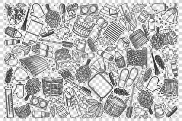 Bathhouse doodle set