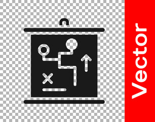 Black Planning strategy concept icon isolated on transparent background. Cup formation and tactic. Vector.