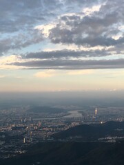 sunset over the city