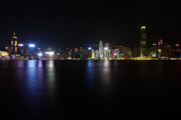 Fototapeta premium Hong Kong night view along Victoria Harbor