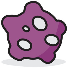 
A small rocky body orbiting the sun, flat style of asteroid icon
