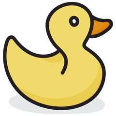
Kids rubber plaything, flat icon of duck vector design 
