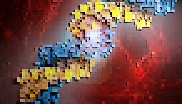 Abstrakte DNA Darstellung. Konzept: biologisch - technologische revolution durch k&uuml;nstliche Intelligenz in naher Zukunft