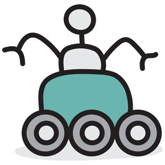 
A lunar rover or moon rover car, space exploration vehicle vector 
