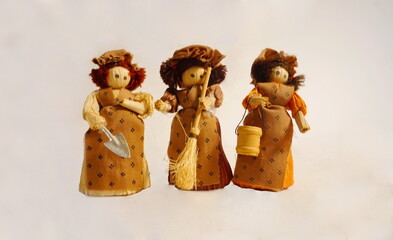 Trio of Cornhusk Dolls