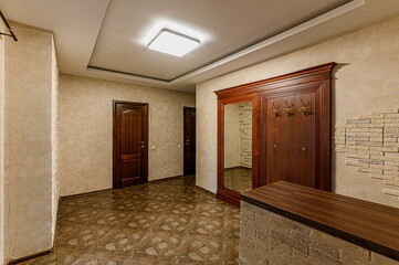 Russia, Moscow- February 15, 2020: interior room apartment modern bright cozy atmosphere. general cleaning, home decoration, preparation of house for sale