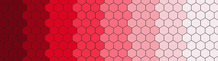 Abstract seamless white pink red color gradient mosaic tile made of hexagonal geometric hexagon print texture background banner panorama