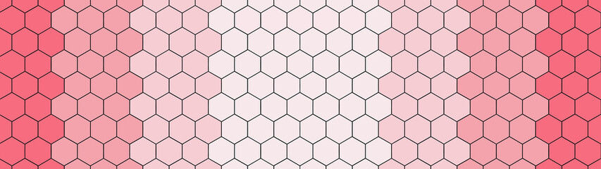 Abstract seamless white pink color gradient mosaic tile made of hexagonal geometric hexagon print texture background banner panorama