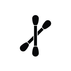 Cotton brush icon vector isolated on white